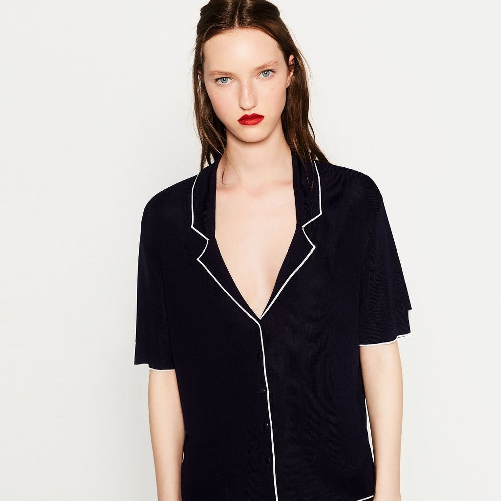 Zara Women SHIRT WITH EMBROIDERED BACK